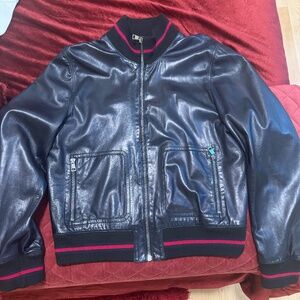 Soft Leather Authentic Gucci Bomber Jacket